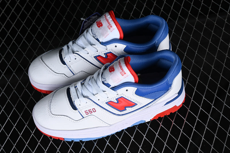 New Balance 550 White True Red Atlantic Blue