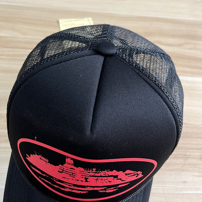 Corteiz Alcatraz Trucker Hat Black Red