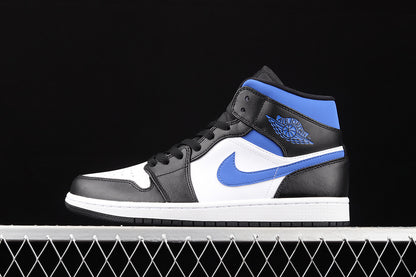 Jordan 1 Mid White Black Racer Blue