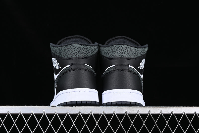 Jordan 1 Mid Black White Panda Elephant