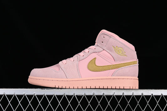 Jordan 1 Mid Coral Gold