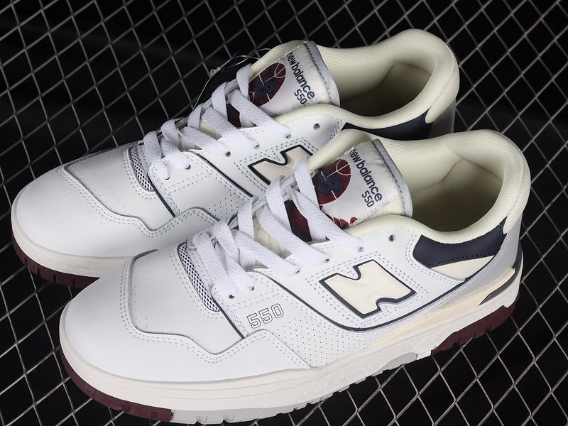 New Balance 550 White Natural Indigo Burgundy