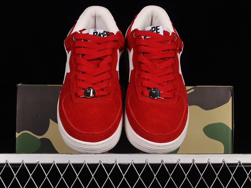 A Bathing Ape Bape Sta Low Red Suede