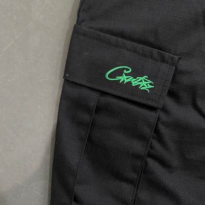 Corteiz Guerillaz 21' Cargo Shorts Black Green