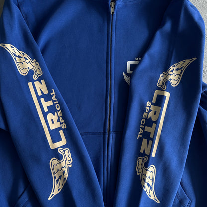 Corteiz Gasolina Double Zip Hoodie Royal Blue