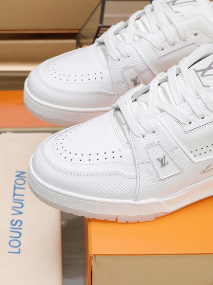 Louis Vuitton LV Trainer White Grey Signature