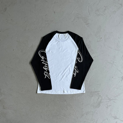 Corteiz Allstarz Raglan Longsleeve White Black