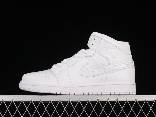 Jordan 1 Mid Triple White