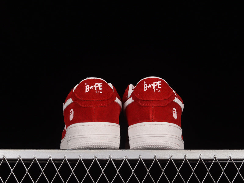 A Bathing Ape Bape Sta Low Red Suede