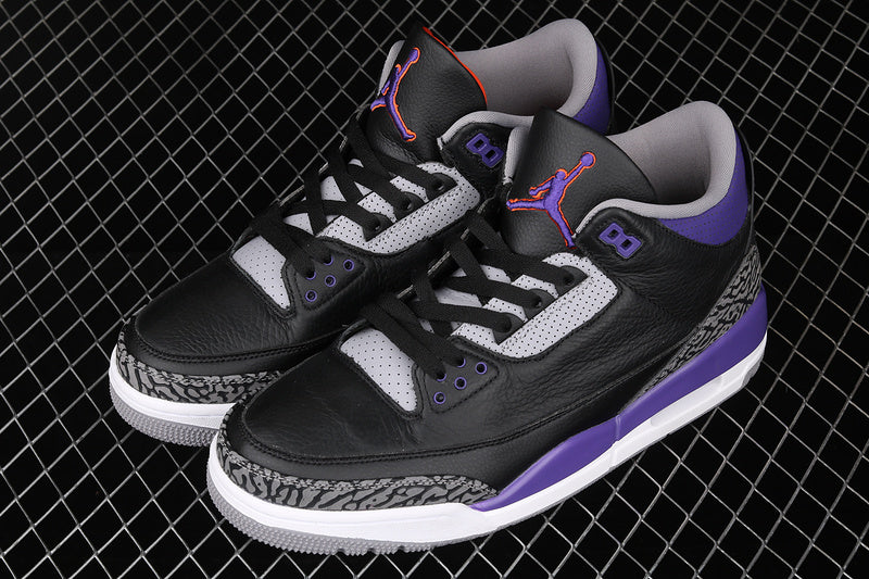 Jordan 3 Retro Black Court Purple