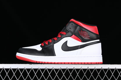 Jordan 1 Mid Gym Red Black Toe