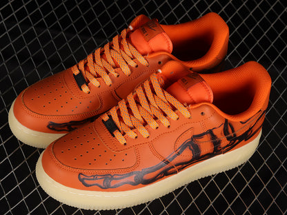 Nike Air Force 1 Low Orange Skeleton Halloween