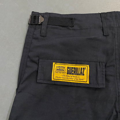 Corteiz Guerillaz 21' Cargo Shorts Black Yellow