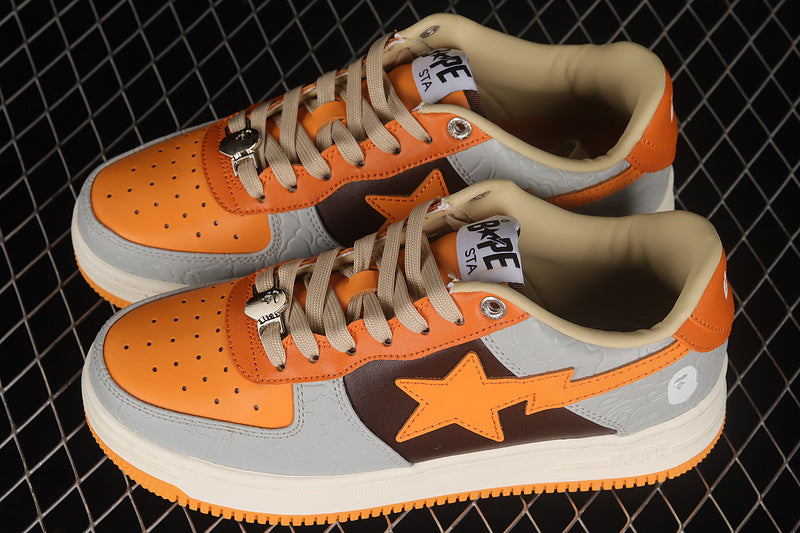 A Bathing Ape Bape Sta Low Grey Orange