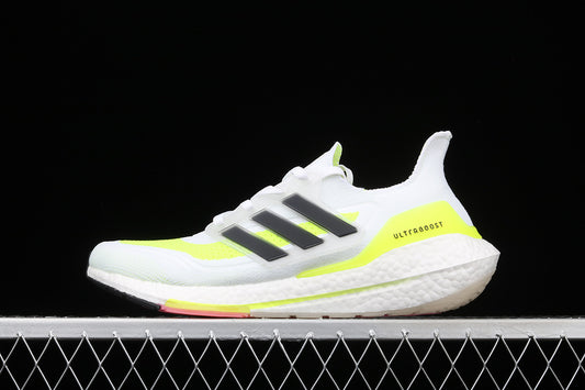 Adidas Ultra Boost 21 White Solar Yellow