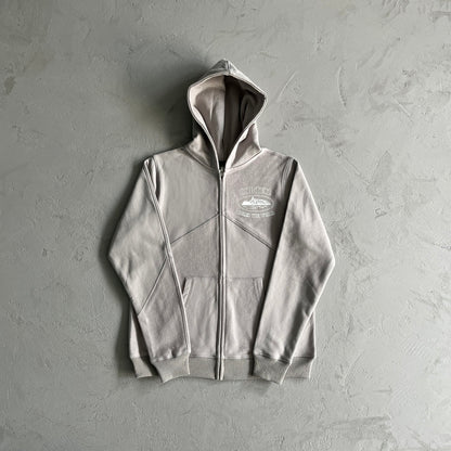 Corteiz Superior V2 Zip-Up Hoodie Stone Grey