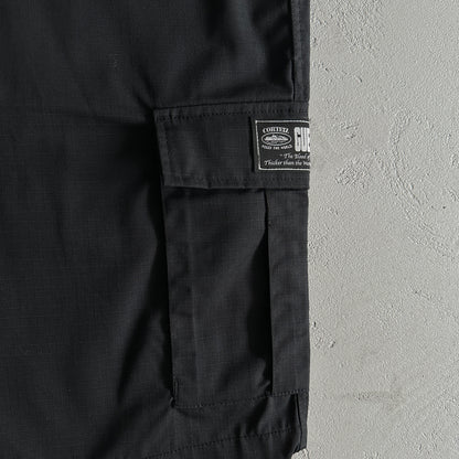 Corteiz Alcatraz Cargo Shorts Triple Black