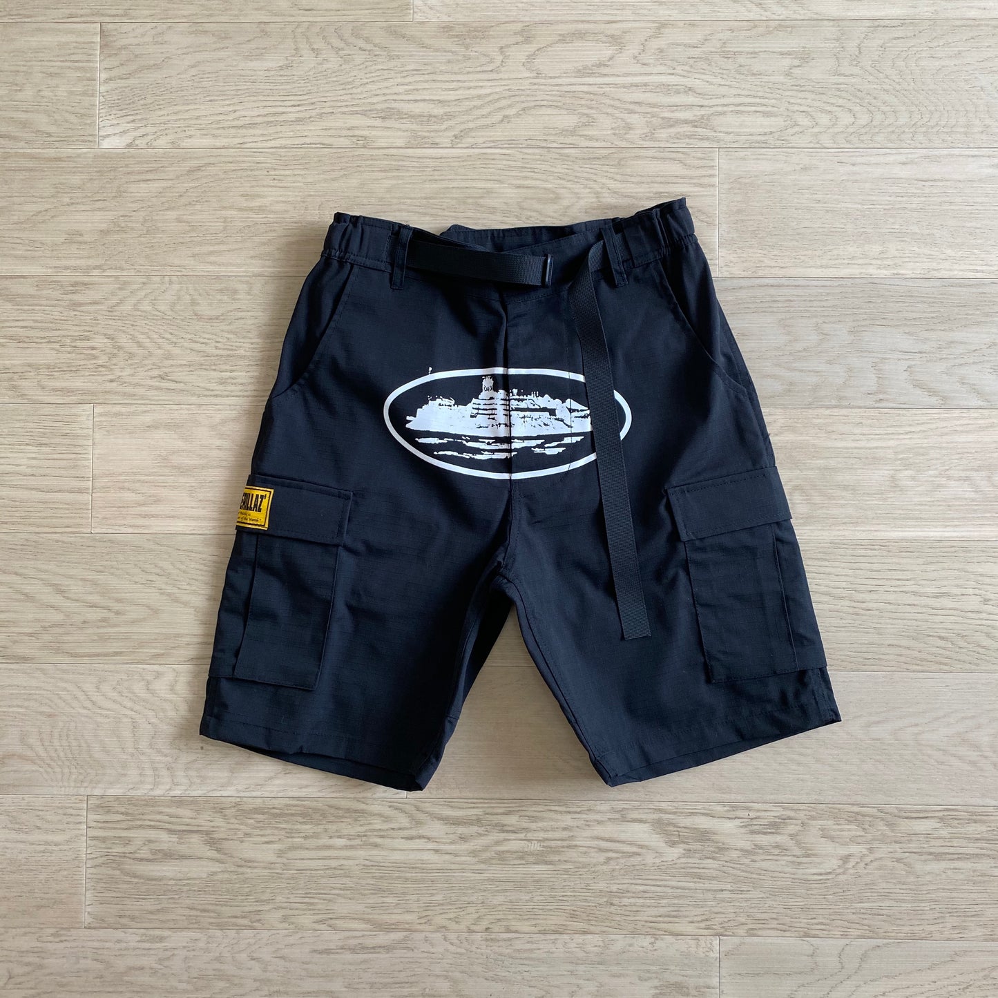 Corteiz Alcatraz Cargo Shorts Black