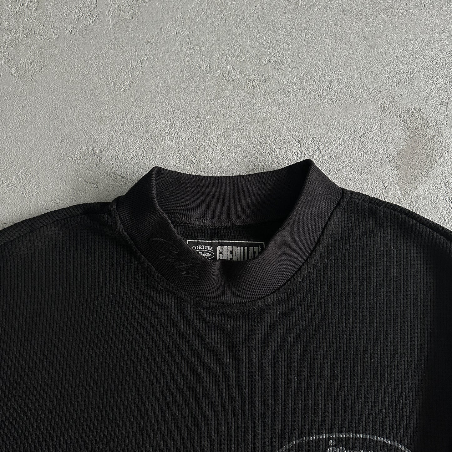 Corteiz Alcatraz Waffle Longsleeve Triple Black