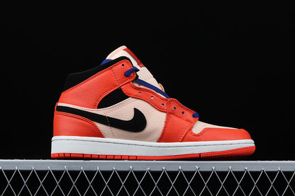 Jordan 1 Mid Team Orange Black