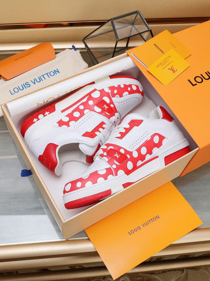 Louis Vuitton LV Trainer Yayoi Kusama White Red