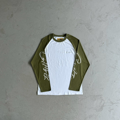 Corteiz Allstarz Raglan Longsleeve White Khaki