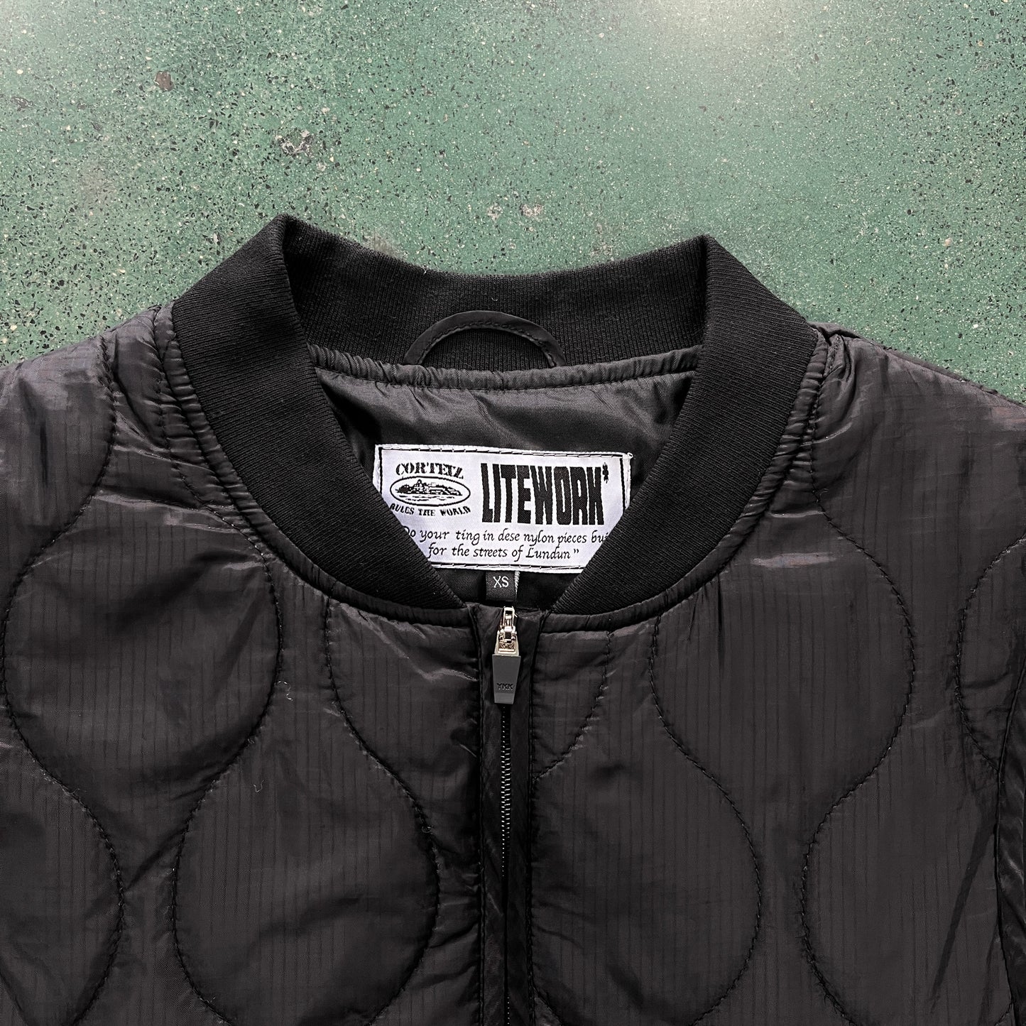 Corteiz Litework Quilted Vest Black