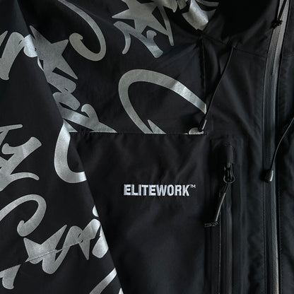 Corteiz Elitework Waterproof Shell Jacket Black