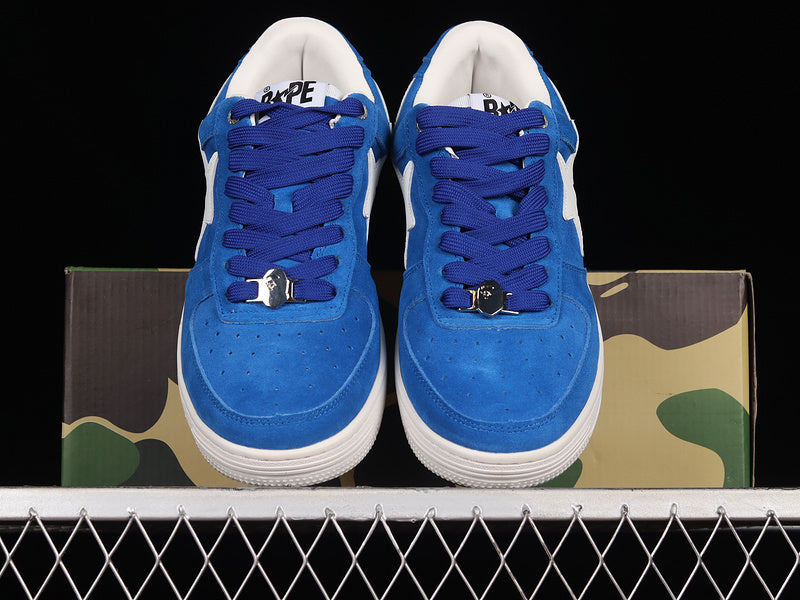 A Bathing Ape Bape Sta Low Blue Suede