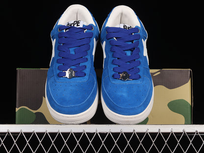 A Bathing Ape Bape Sta Low Blue Suede