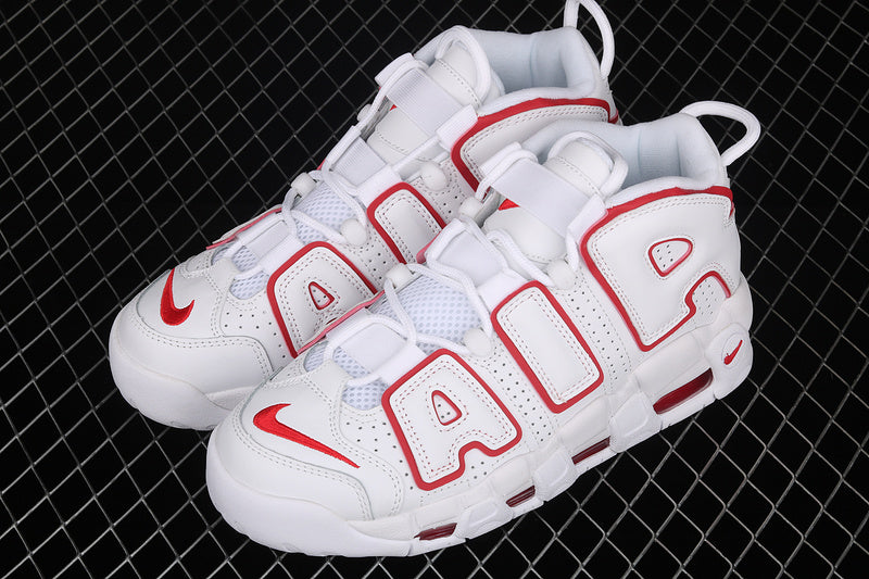 Nike Air More Uptempo White Varsity Red Outline