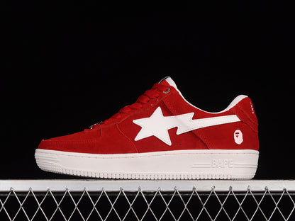 A Bathing Ape Bape Sta Low Red Suede