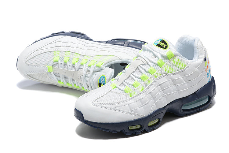 Nike Air Max 95 White Volt Football Grey 3D Multi Swoosh