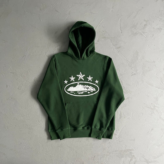 Corteiz 5 Starz Alcatraz Hoodie Green