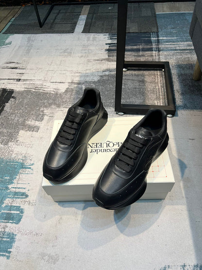 Alexander McQueen Sprint Runner Black Sealed Logo