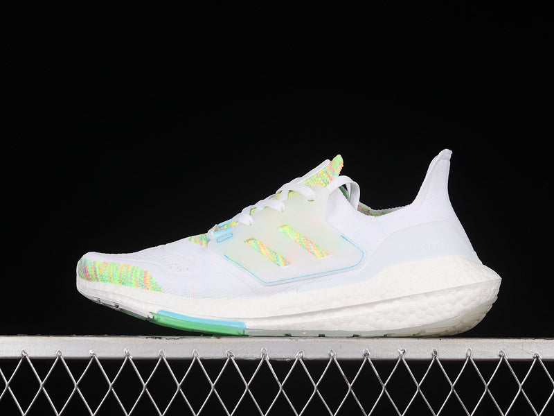 Adidas Ultra Boost 22 White Bliss Blue Solar Green