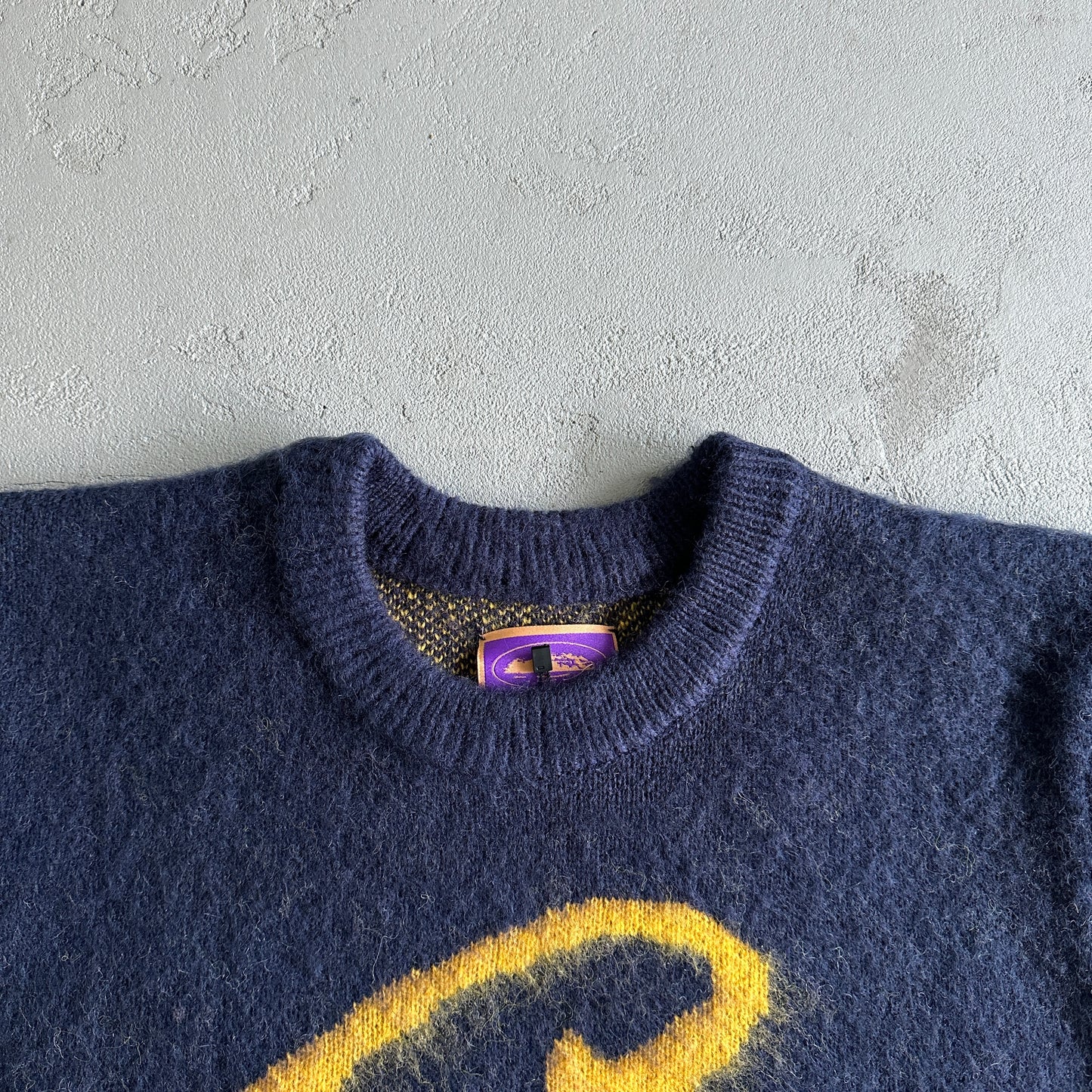 Corteiz C-Star Mohair Knit Sweater Navy