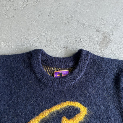 Corteiz C-Star Mohair Knit Sweater Navy