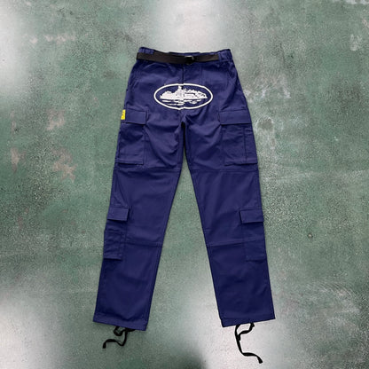 Corteiz Guerillaz Cargo Pants Navy