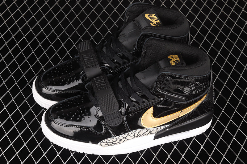 Jordan Legacy 312 Black Gold Patent