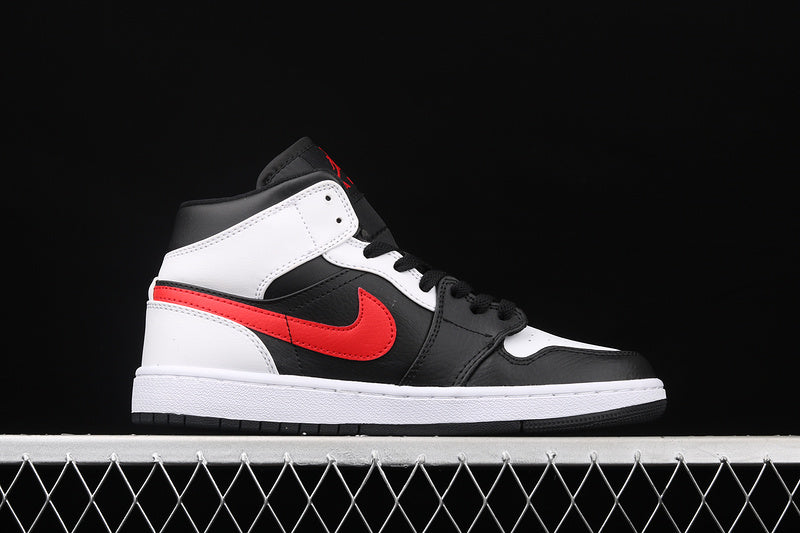 Jordan 1 Mid Black Chile Red White