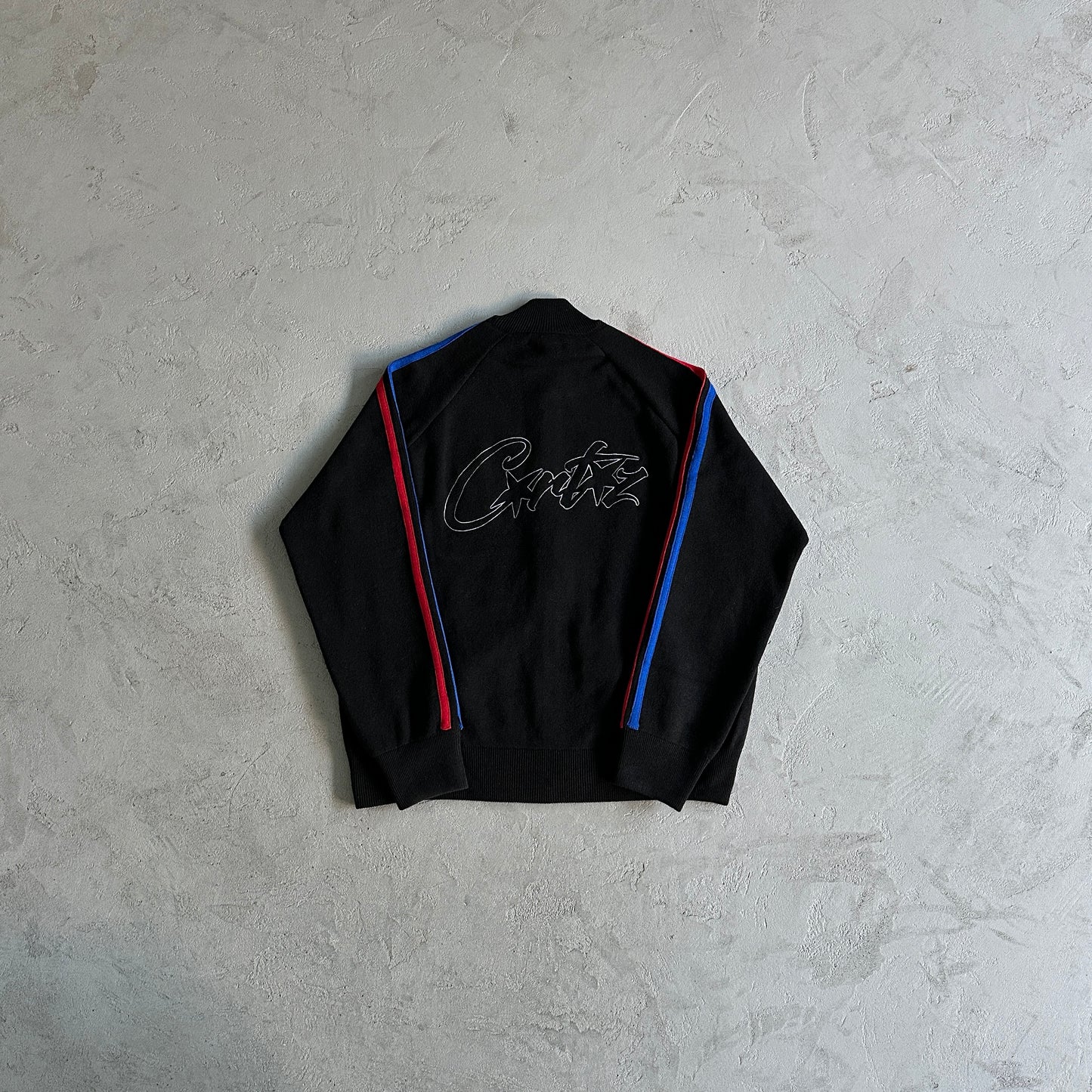 Corteiz VVS Knit-Zip Black Red Blue