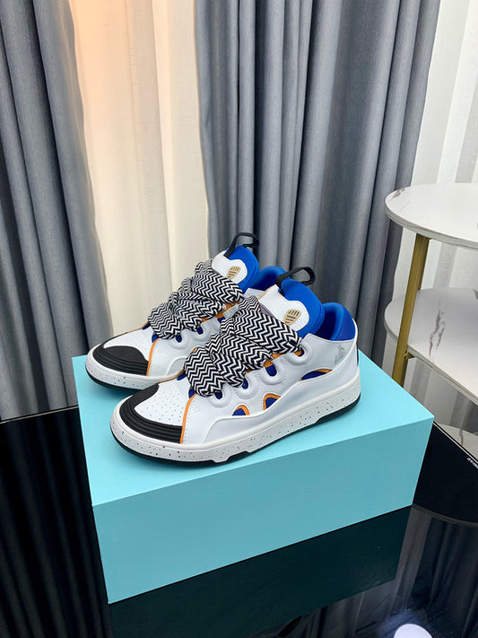 Lanvin Curb Sneaker White Blue Orange