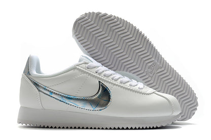 Nike Cortez Basic Leather Obsidian White Metallic Silver