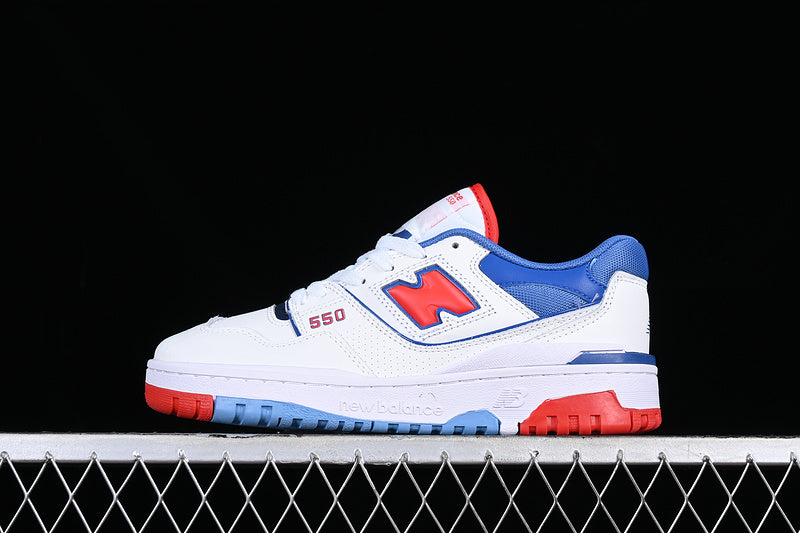 New Balance 550 White True Red Atlantic Blue