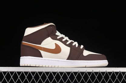 Jordan 1 Mid Brown Basalt Oatmeal