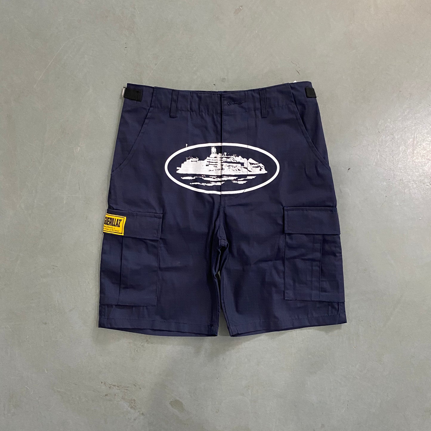 Corteiz Guerillaz 21' Cargo Shorts Navy