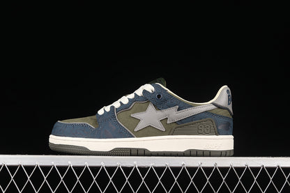 A Bathing Ape Bape SK8 Sta Navy Khaki Grey