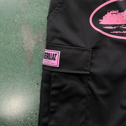 Corteiz Guerillaz Cargo Pants Black Pink