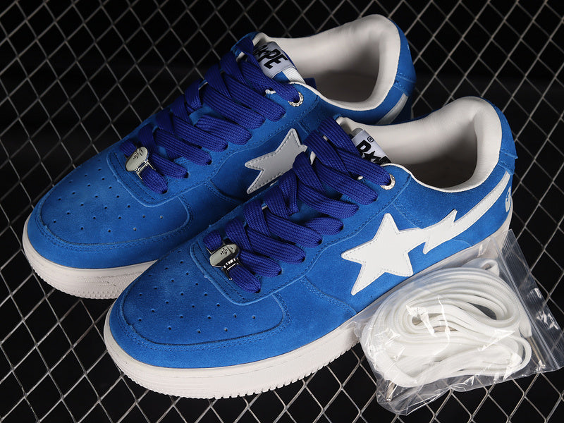 A Bathing Ape Bape Sta Low Blue Suede